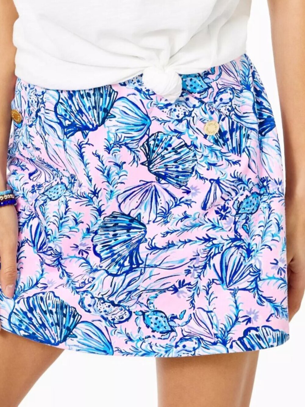 LILLY PULITZER Madison Skort a Little Jelly Light Pink Navy Blue Preppy Mini L